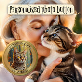 Schaltfläche "Fun Gold Metallic Foto Cat Mama" Button