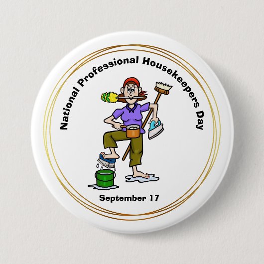 Schaltfläche "Funny Beruflich Housekeepers Day" Button (Vorderseite)