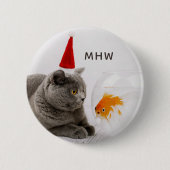 Schaltfläche "Funny Cat & Fish" Button (Vorderseite)