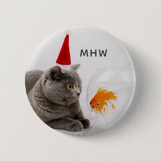 Schaltfläche "Funny Cat & Fish" Button (Vorderseite)