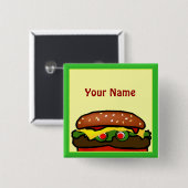 Schaltfläche "Funny Hamburger Picnname Tag" Button (Vorne & Hinten)