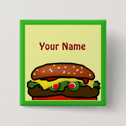 Schaltfläche "Funny Hamburger Picnname Tag" Button (Vorderseite)