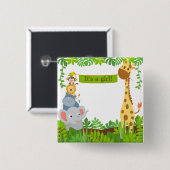 Schaltfläche "Funny Jungle Baby Animals" Button (Vorne & Hinten)