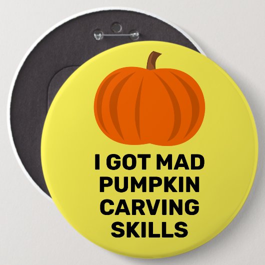 Schaltfläche "Funny Pumpkin Carving Bragging Right Button (Vorne & Hinten)