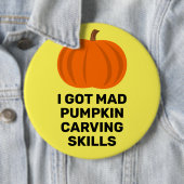 Schaltfläche "Funny Pumpkin Carving Bragging Right Button (Beispiel)