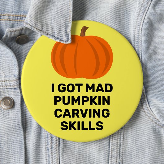 Schaltfläche "Funny Pumpkin Carving Bragging Right Button (Beispiel)