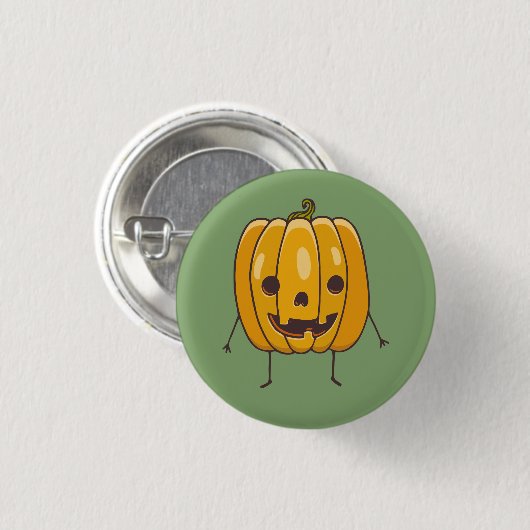 Schaltfläche "Funny Pumpkin Illustration" Button (Vorne & Hinten)