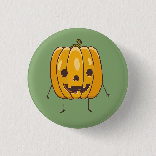 Schaltfläche "Funny Pumpkin Illustration" Button (Vorderseite)