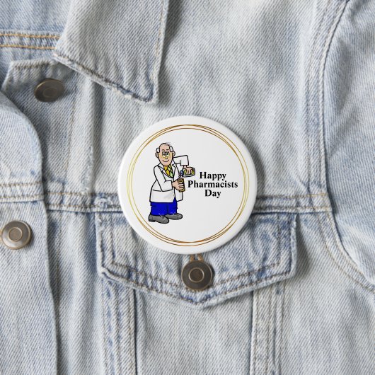 Schaltfläche für ältere männliche Apothekerin Button (Beispiel)