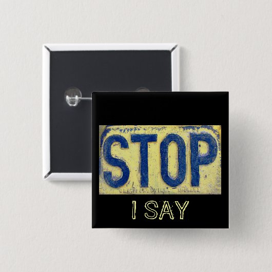 Schaltfläche für antikes STOPP-Zeichen Button (Vorne & Hinten)