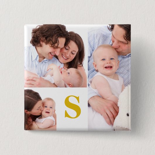 Schaltfläche für benutzerdefinierte Monogramm 4-Fo Button (Vorderseite)