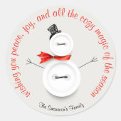 Schaltfläche für benutzerdefinierten Schneemann Runder Aufkleber (Vorderseite)
