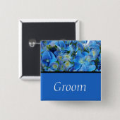 Schaltfläche für blaue Hydrangea-Blume Button (Vorne & Hinten)