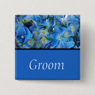 Schaltfläche für blaue Hydrangea-Blume Button