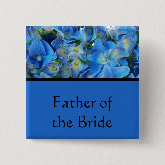 Schaltfläche für blaue Hydrangea-Blume Button (Vorderseite)