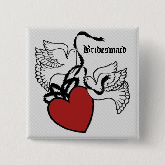 Schaltfläche für Bridesmaid-Herzdoves Button (Vorderseite)