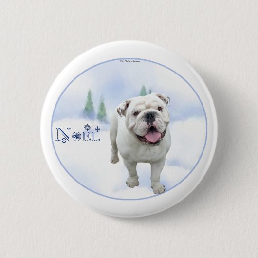 Schaltfläche für Bulldog-Weihnachten Button (Vorderseite)