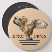 Schaltfläche für das Button von Owls Gerettet (Vorne & Hinten)