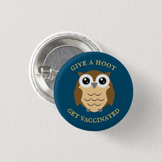 Schaltfläche für das Design der Hoot Owl-Impfung Button (Vorne & Hinten)