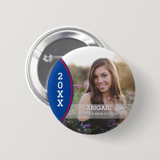 Schaltfläche für das Foto Blau und Rot des Abschlu Button (Vorne & Hinten)