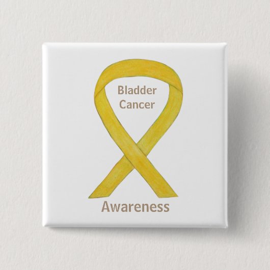 Schaltfläche für das gelbe Button des Blasen-Krebs (Vorderseite)