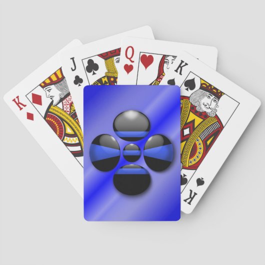 Schaltfläche für das Kleeblatt der blauen Linie Spielkarten (Rückseite)