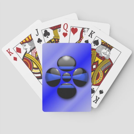 Schaltfläche für das Kleeblatt der blauen Linie Spielkarten (Rückseite)