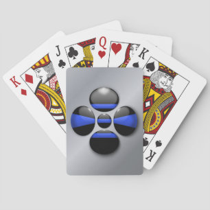 Schaltfläche für das Kleeblatt der blauen Linie Spielkarten