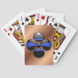 Schaltfläche für das Kleeblatt der blauen Linie Spielkarten