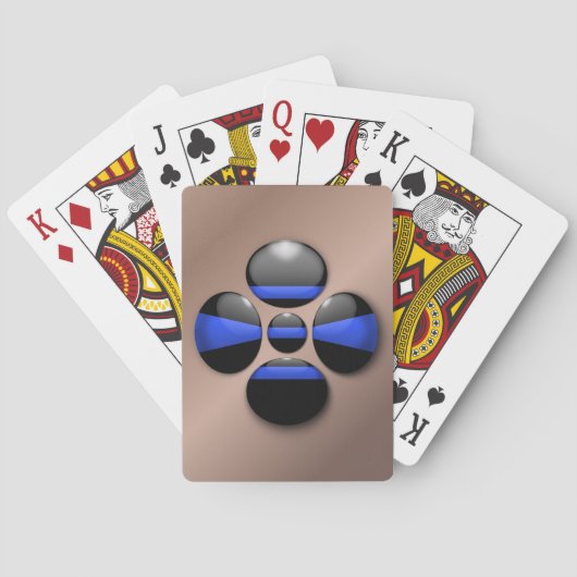 Schaltfläche für das Kleeblatt der blauen Linie Spielkarten (Rückseite)