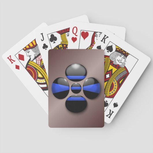 Schaltfläche für das Kleeblatt der blauen Linie Spielkarten (Rückseite)