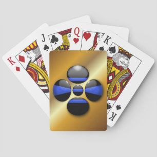 Schaltfläche für das Kleeblatt der blauen Linie Spielkarten