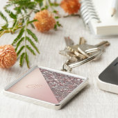 Schaltfläche für das Monogramm der eleganten Rose Schlüsselanhänger (Seite)