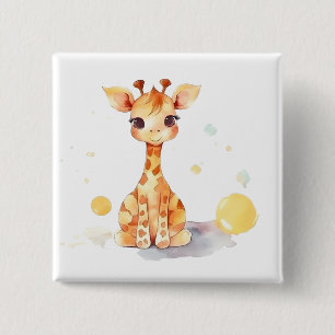 Schaltfläche für das niedliche Baby Giraffa Square Button