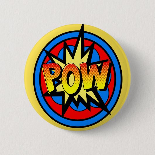 Schaltfläche für den Cartoon Pow Superhero Button (Vorderseite)