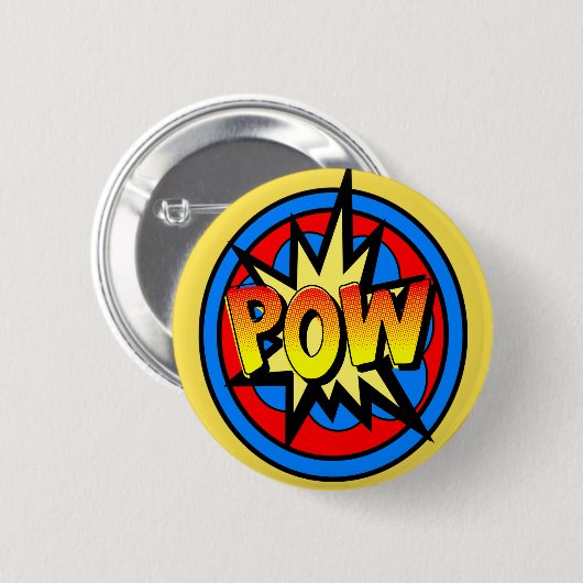 Schaltfläche für den Cartoon Pow Superhero Button (Vorne & Hinten)