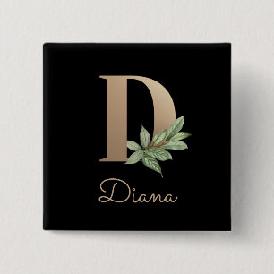 Schaltfläche für den eleganten Botanischen Monogra Button