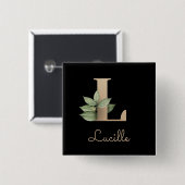 Schaltfläche für den eleganten Botanischen Monogra Button (Vorne & Hinten)