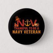 Schaltfläche für den Erntedank von Navy Veteran Button (Vorderseite)