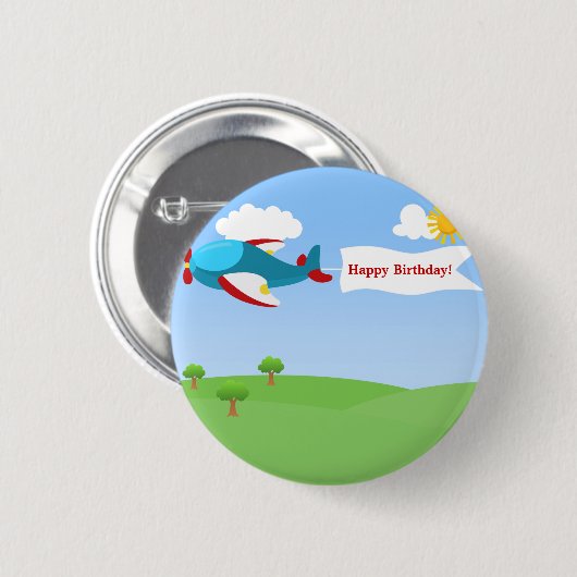 Schaltfläche für den Flugzeugabtrieb Geburtstag Button (Vorne & Hinten)