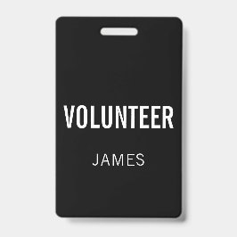 Schaltfläche für den modernen Black Volunteer Name Ausweis