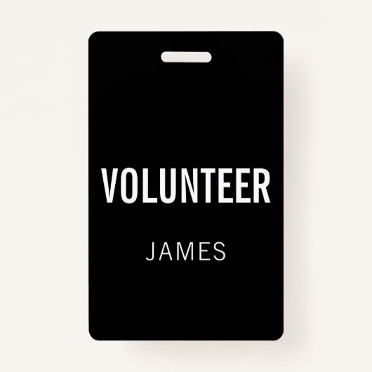 Schaltfläche für den modernen Black Volunteer Name Ausweis (Vorderseite)