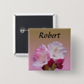 Schaltfläche für den Namen der rosa Rhododendron-B Button (Vorne & Hinten)