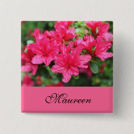 Schaltfläche für den Namen der schönen rosa Azalea Button