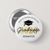 Schaltfläche für den schwarzen Gold-Abschluss 2025 Button (Vorne & Hinten)