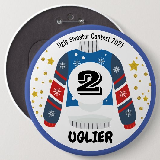 Schaltfläche für den Ugy Sweater Contest Button (Vorne & Hinten)