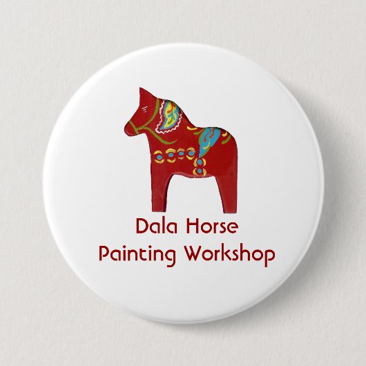 Schaltfläche für den Workshop "Dala Horse Painting Button (Vorderseite)