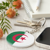 Schaltfläche für die algerische Flagge Schlüsselanhänger (Vorderseite rechts)