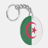 Schaltfläche für die algerische Flagge Schlüsselanhänger (Vorderseite links)