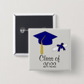 Schaltfläche für die blaue Cap-Klasse geschlossen Button (Vorne & Hinten)